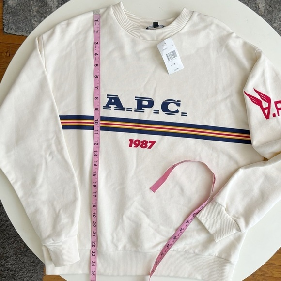 A.P.C.Men’s Off White Adam Sweatshirt Size XS Logo New - Picture 4 of 9